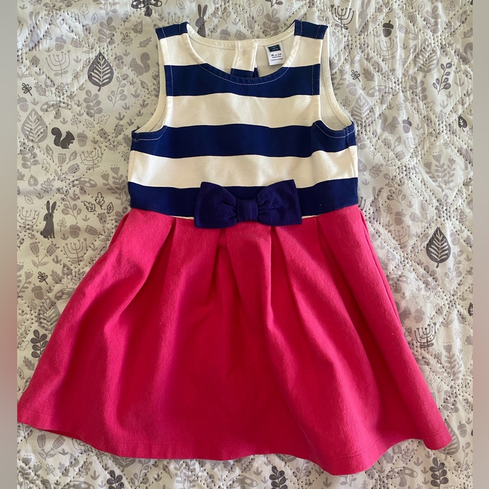 Janie & Jack Girl Capri Pink Pleated Ponte Dress